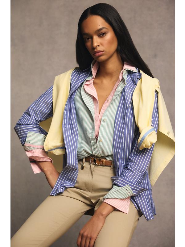 Holland Cooper Women's Oxford Shirt - City Pink Stripe Image 10