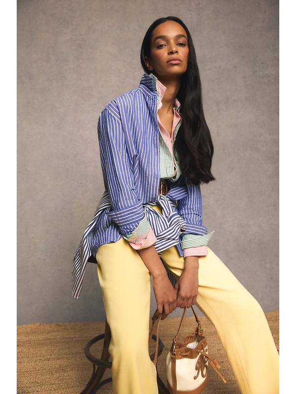 Holland Cooper Women's Oxford Shirt - City Pink Stripe Image 11