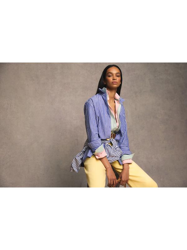 Holland Cooper Women's Oxford Shirt - City Pink Stripe Image 12