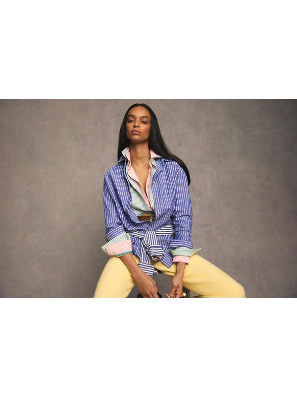 Holland Cooper Women's Oxford Shirt - City Pink Stripe Image 15