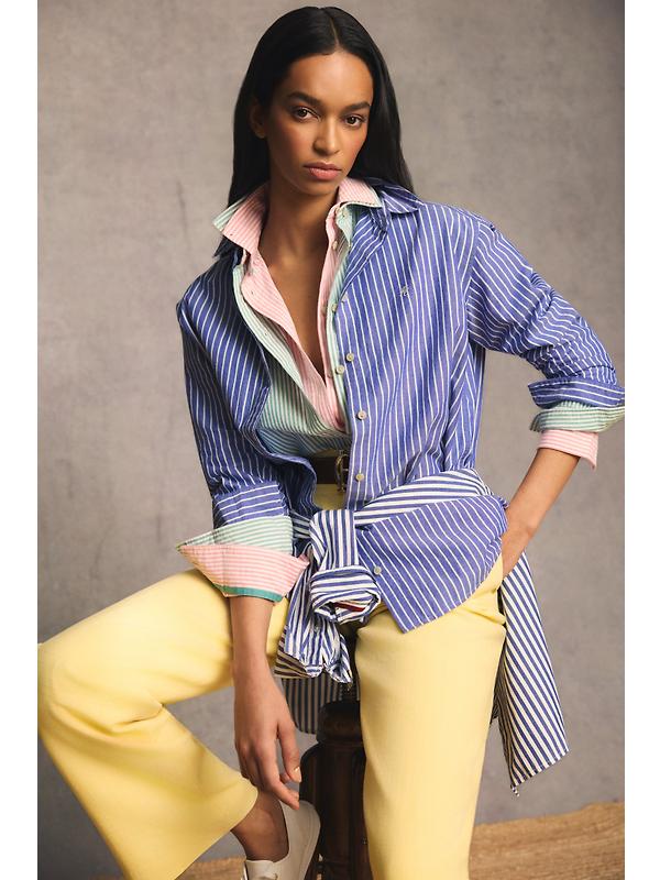 Holland Cooper Women's Oxford Shirt - City Pink Stripe Image 16