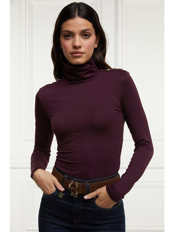 Holland Cooper Women's Essential Roll Neck - Burgandy Image 7