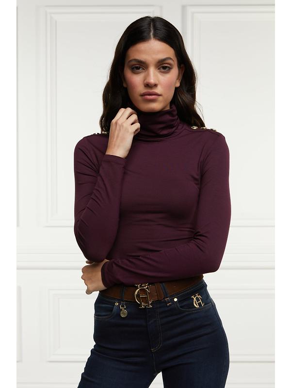 Holland Cooper Women's Essential Roll Neck - Burgandy Image 5