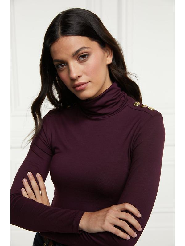 Holland Cooper Women's Essential Roll Neck - Burgandy Image 8