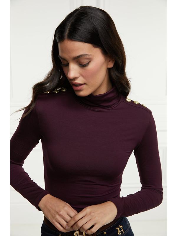 Holland Cooper Women's Essential Roll Neck - Burgandy Image 9