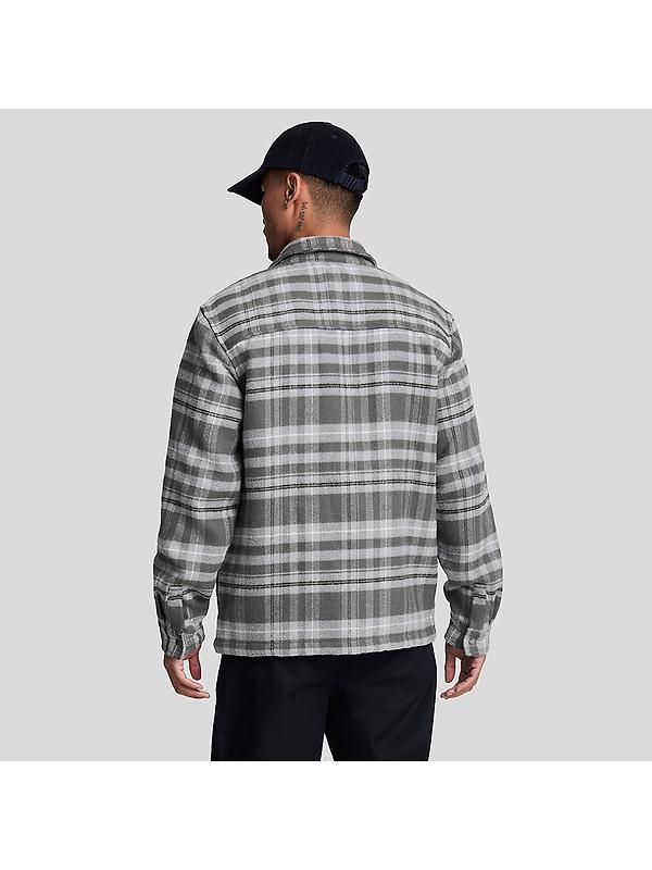 Lyle & Scott Men's Brushed Tartan Overshirt - Warm Grey Image 4