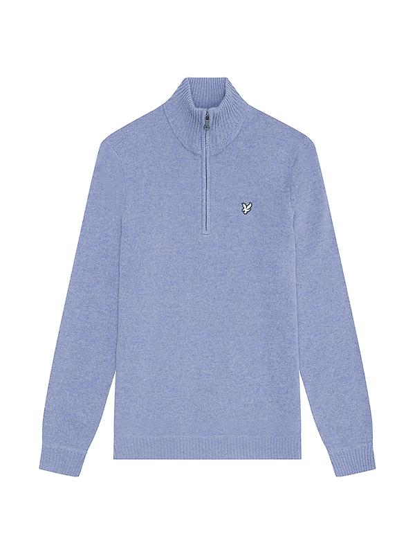 Product image of Lyle & Scott Men's Premium Lambswool 1/4 Zip Jumper - Factory Blue