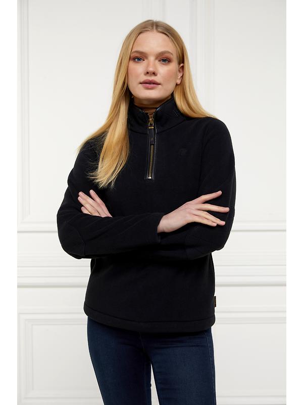 Holland Cooper Women's Country Fleece Quarter Zip - Black Image 2