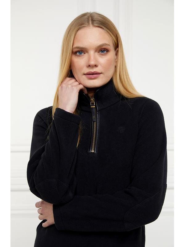 Holland Cooper Women's Country Fleece Quarter Zip - Black Image 4