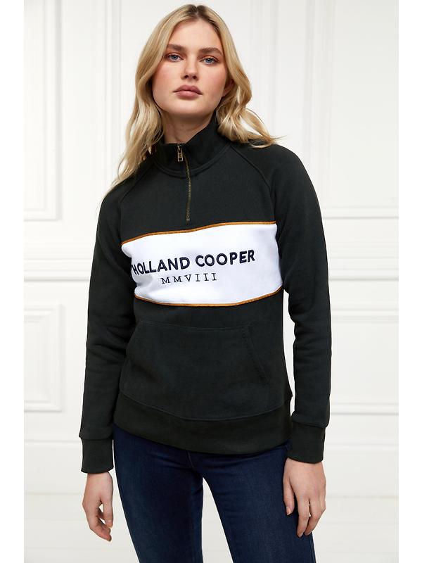 Holland Cooper Women's Sporting Heritage Zip Henley - Racing Green Image 6
