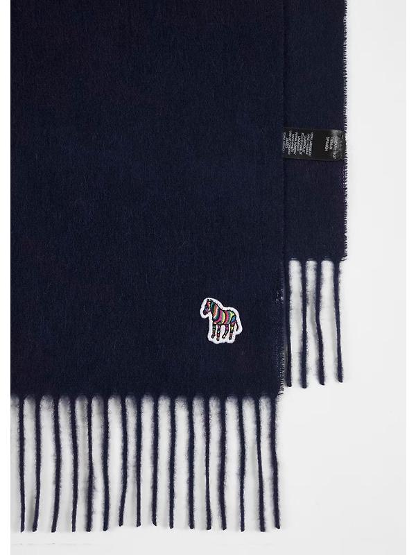 Paul Smith Men's Zebra Lambswool Scarf - Navy Image 2