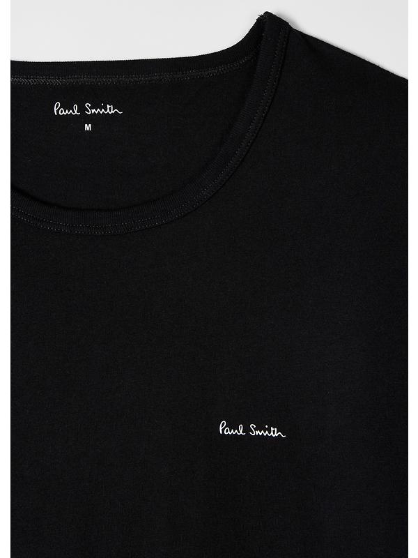 Paul Smith Men's Organic Cotton Logo 3 Pack Lounge T-Shirts - White/Sky Blue/Black Image 3