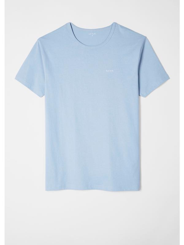 Paul Smith Men's Organic Cotton Logo 3 Pack Lounge T-Shirts - White/Sky Blue/Black Image 4