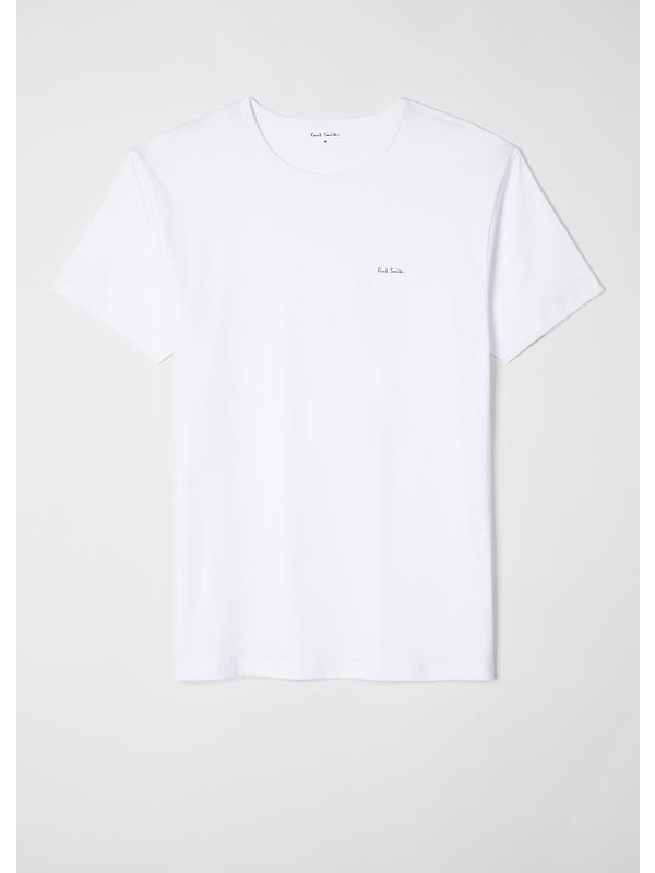 Paul Smith Men's Organic Cotton Logo 3 Pack Lounge T-Shirts - White/Sky Blue/Black Image 6