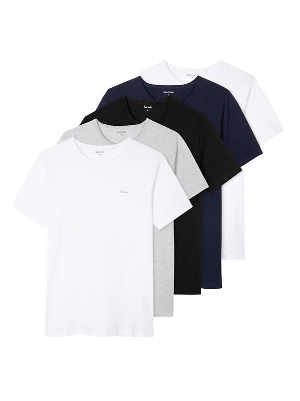 Paul Smith Men's Organic Cotton Logo 5 Pack Lounge T-Shirts - Mixed Image 6