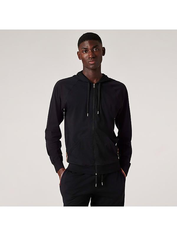 Paul Smith Men's Jersey Cotton Zip Lounge Hoodie - Black Image 2