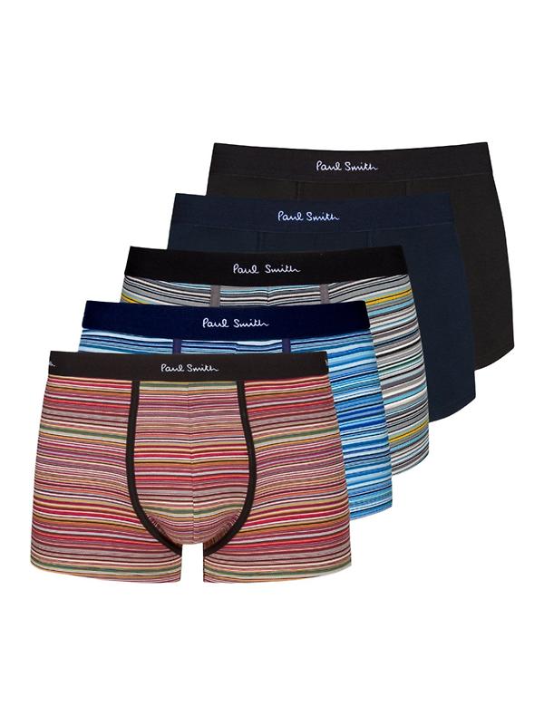Product image of Paul Smith Men's Organic Cotton 5 Pack Boxer Briefs - Signature Stripe