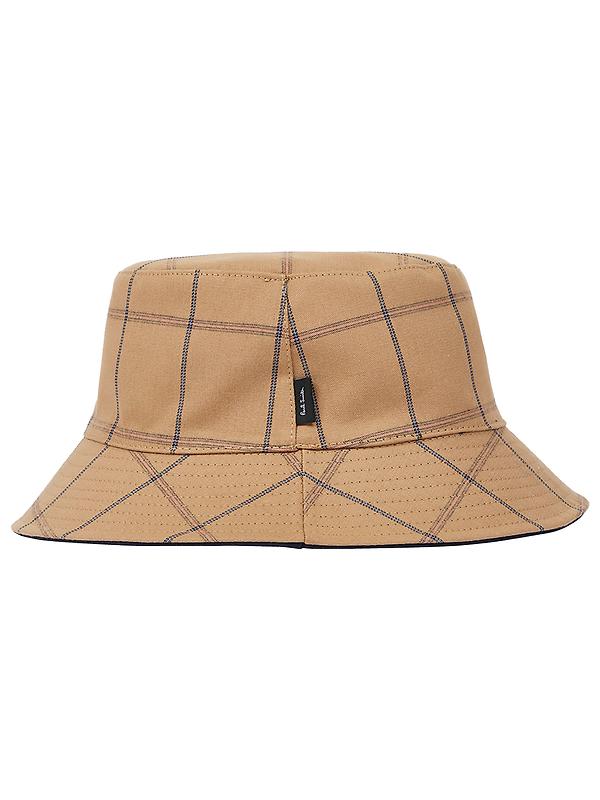 Paul Smith Men's Reversible Cotton-Nylon Bucket Hat - Navy/Beige Image 1