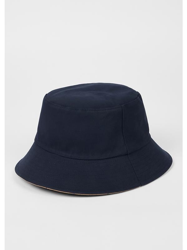 Paul Smith Men's Reversible Cotton-Nylon Bucket Hat - Navy/Beige Image 4