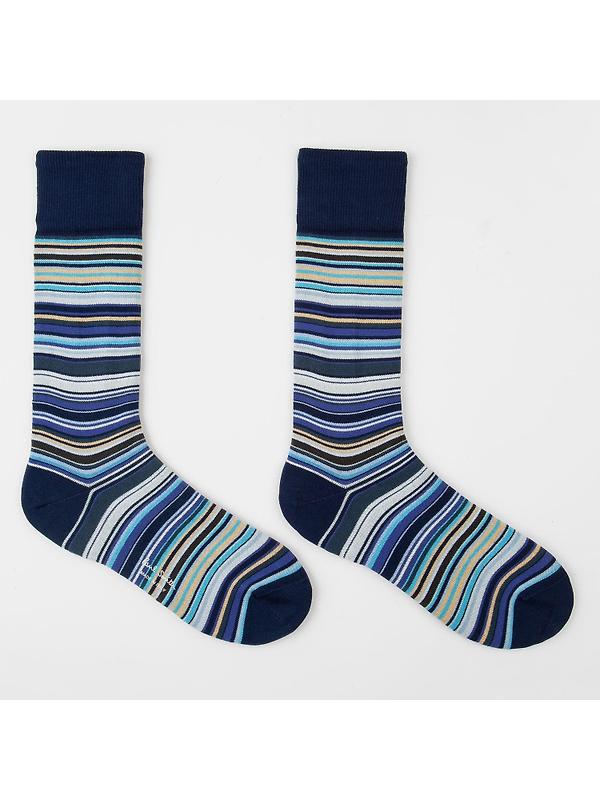 Paul Smith Men's Signature Stripe Socks - 2 Pack - Black & Navy - One Size Image 2