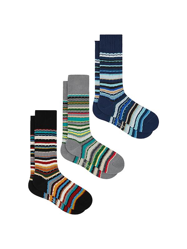 Paul Smith Men's 3 Pack Cable Signature Socks - Multicolour Image 1