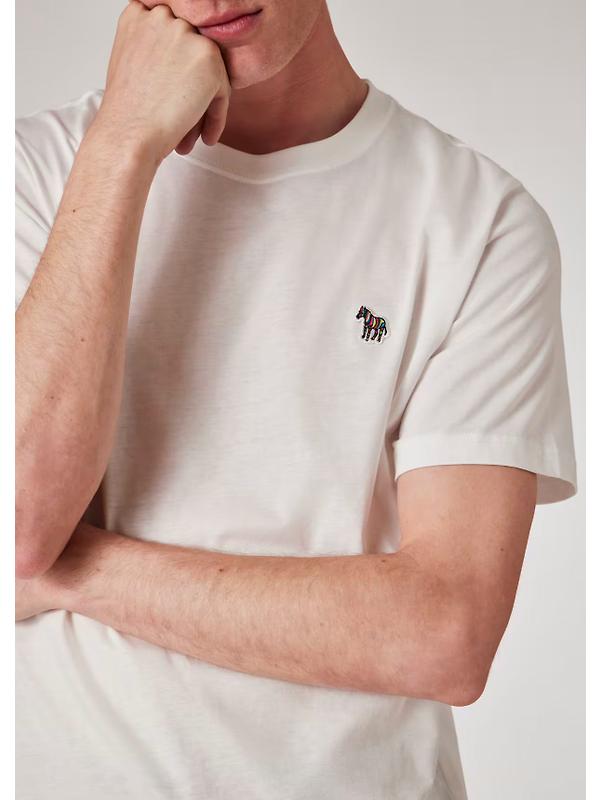 PS By Paul Smith Men's Cotton Zebra Logo T-Shirt - White Image 5