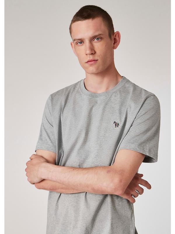 PS By Paul Smith Men's Cotton Zebra Logo T-Shirt - Grey Melange Image 2