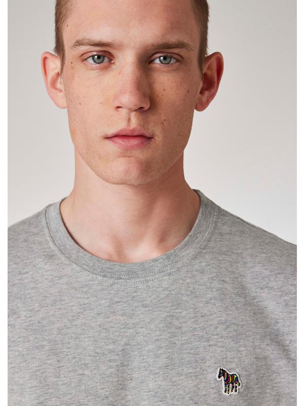 PS By Paul Smith Men's Cotton Zebra Logo T-Shirt - Grey Melange Image 3