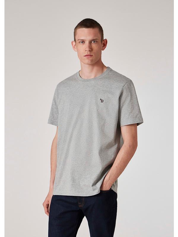 PS By Paul Smith Men's Cotton Zebra Logo T-Shirt - Grey Melange Image 4