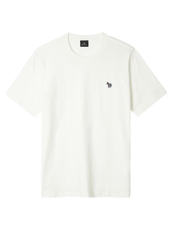 PS By Paul Smith Men's Organic Cotton Zebra Logo T-Shirt - Ecru Product Image