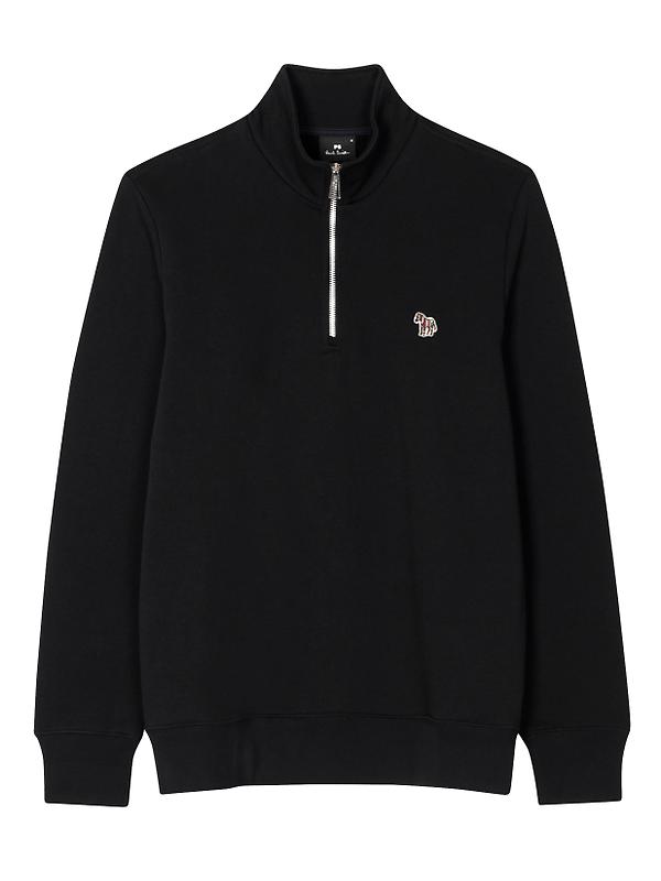 Paul Smith Men's Regular Fit Zebra Half-Zip Sweatshirt - Black Image 1