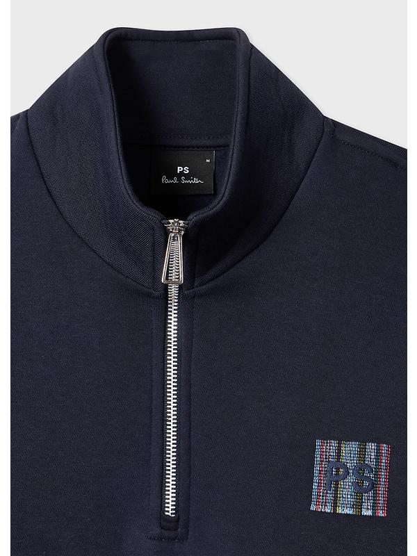 PS By Paul Smith Men's Stitch Stripe Zip Funnel Neck Sweatshirt - Navy Image 2
