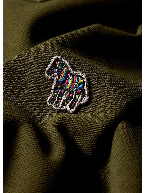 PS By Paul Smith Men's Organic Cotton Zebra Polo Shirt - Khaki Green Image 7