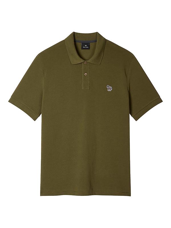 PS By Paul Smith Men's Organic Cotton Zebra Polo Shirt - Khaki Green Image 1