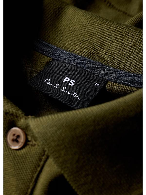 PS By Paul Smith Men's Organic Cotton Zebra Polo Shirt - Khaki Green Image 8
