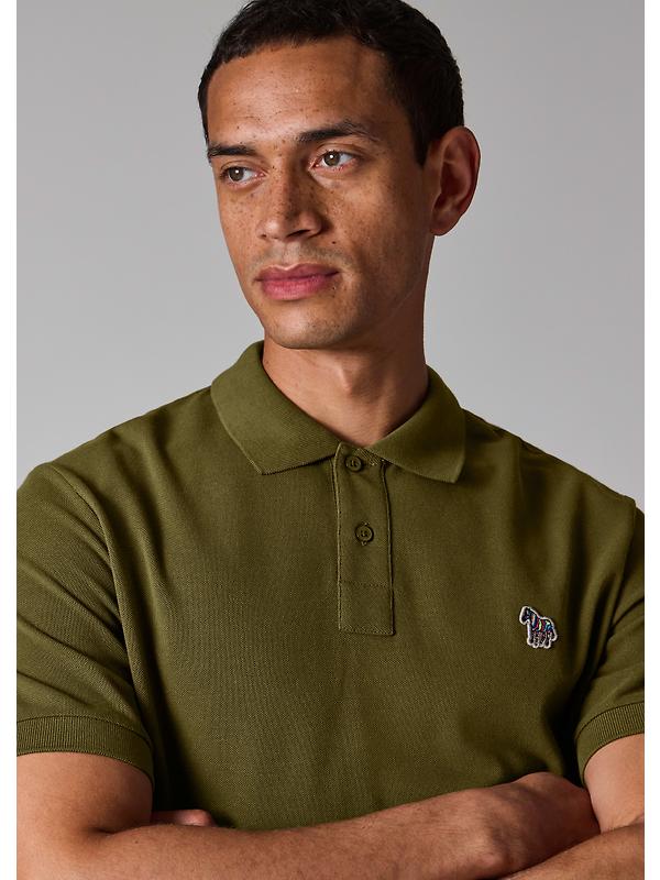 PS By Paul Smith Men's Organic Cotton Zebra Polo Shirt - Khaki Green Image 2