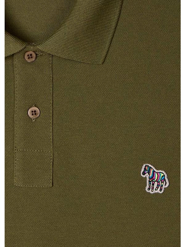 PS By Paul Smith Men's Organic Cotton Zebra Polo Shirt - Khaki Green Image 6