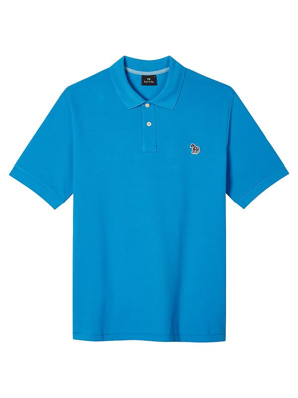 PS By Paul Smith Men's Organic Cotton Zebra Polo Shirt - Blue Product Image