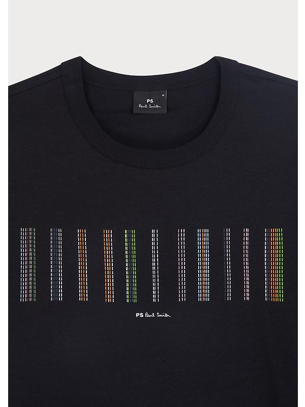 PS By Paul Smith Men's Stitch Stripe Print T-Shirt - Black Image 6