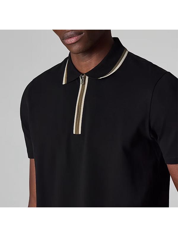 PS By Paul Smith Men's Contrast Tipping Zip Polo Shirt - Black Image 3