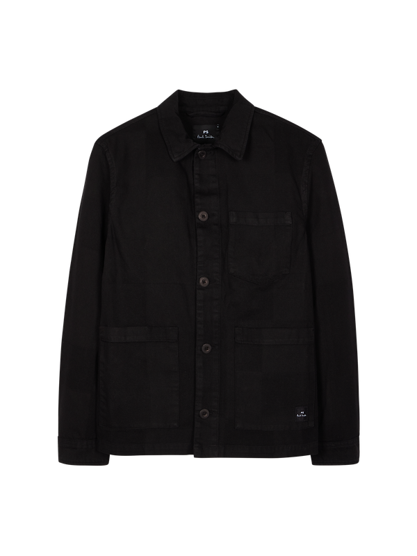 Product image of PS By Paul Smith Men's Cotton Jacquard Work Jacket - Black