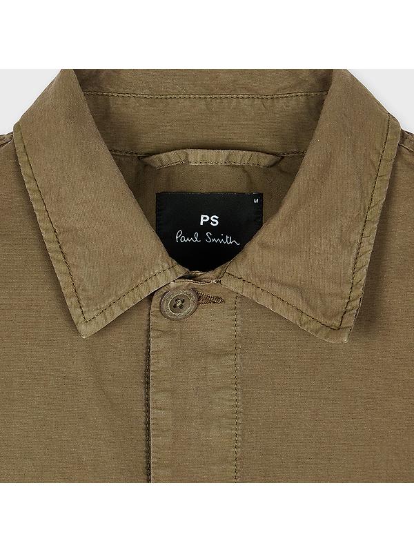 PS By Paul Smith Men's Cotton-Linen Work Jacket - Green Image 2
