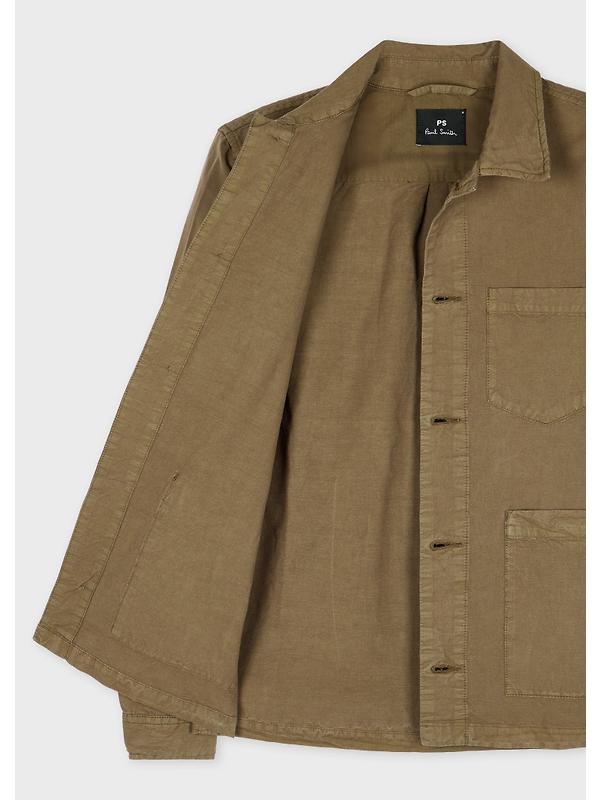 PS By Paul Smith Men's Cotton-Linen Work Jacket - Green Image 4