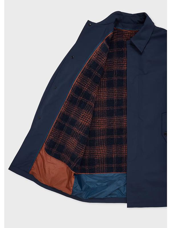 Paul Smith Men's Recycled-Polyester Mac with Removable Lining - Navy Image 4