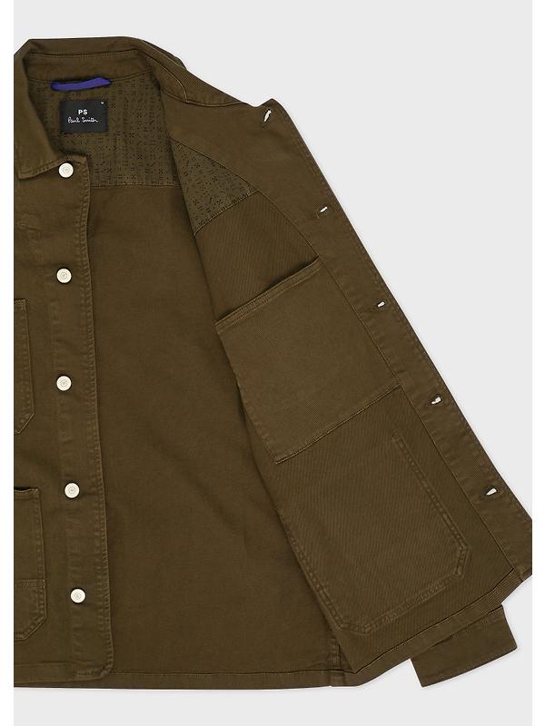 Paul Smith Men's Garment-Dyed Denim Work Jacket - Military Green Image 4
