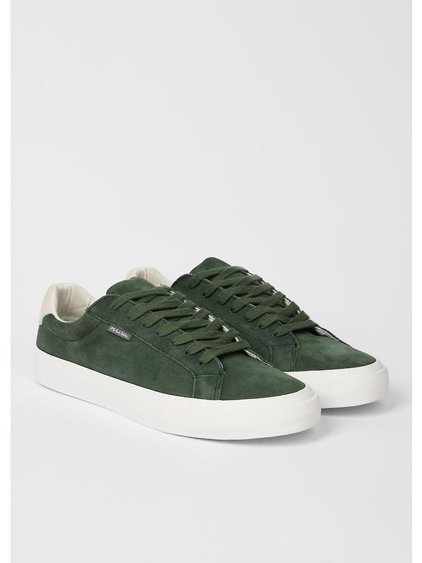 PS By Paul Smith Men's Leather Amos Trainers - Khaki Image 4