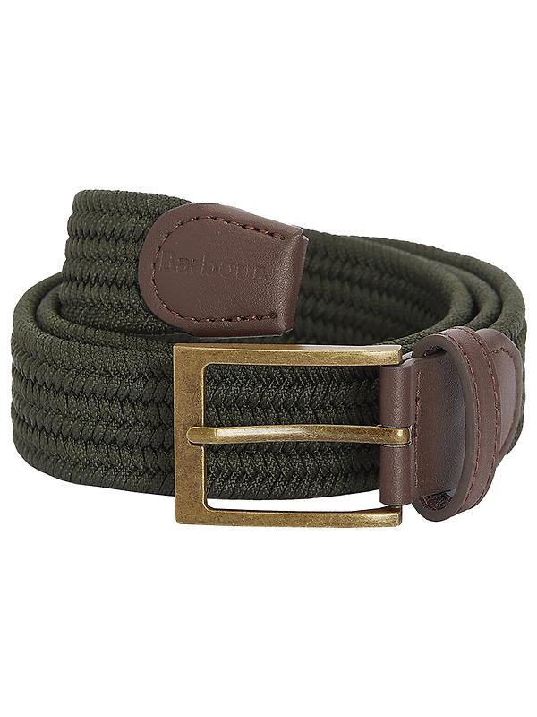 Barbour Men's Nevis Stretch Webbing Belt - Dark Olive Image 1