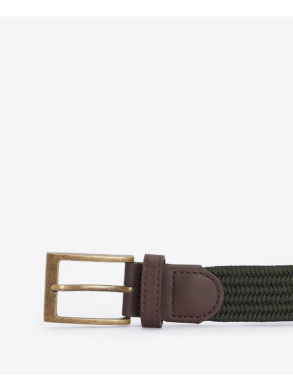 Barbour Men's Nevis Stretch Webbing Belt - Dark Olive Image 2
