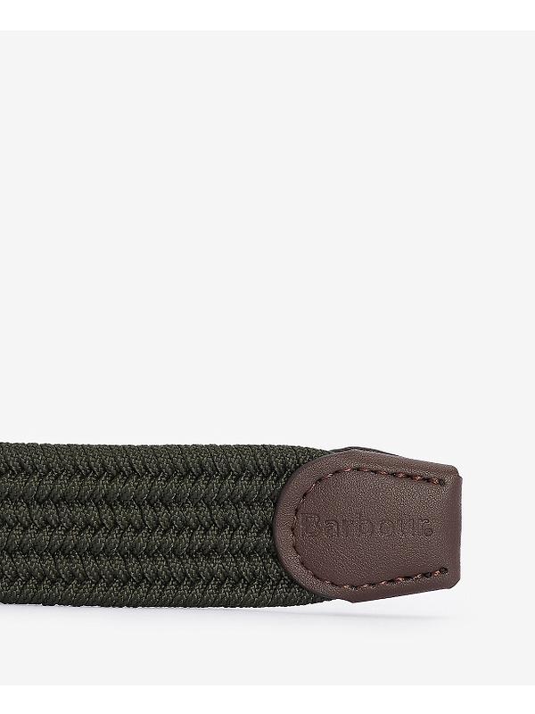 Barbour Men's Nevis Stretch Webbing Belt - Dark Olive Image 3