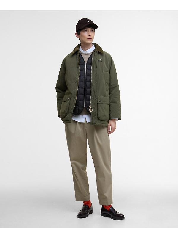Barbour Men's Oversized Bedale Padded Casual Jacket - Olive Image 3